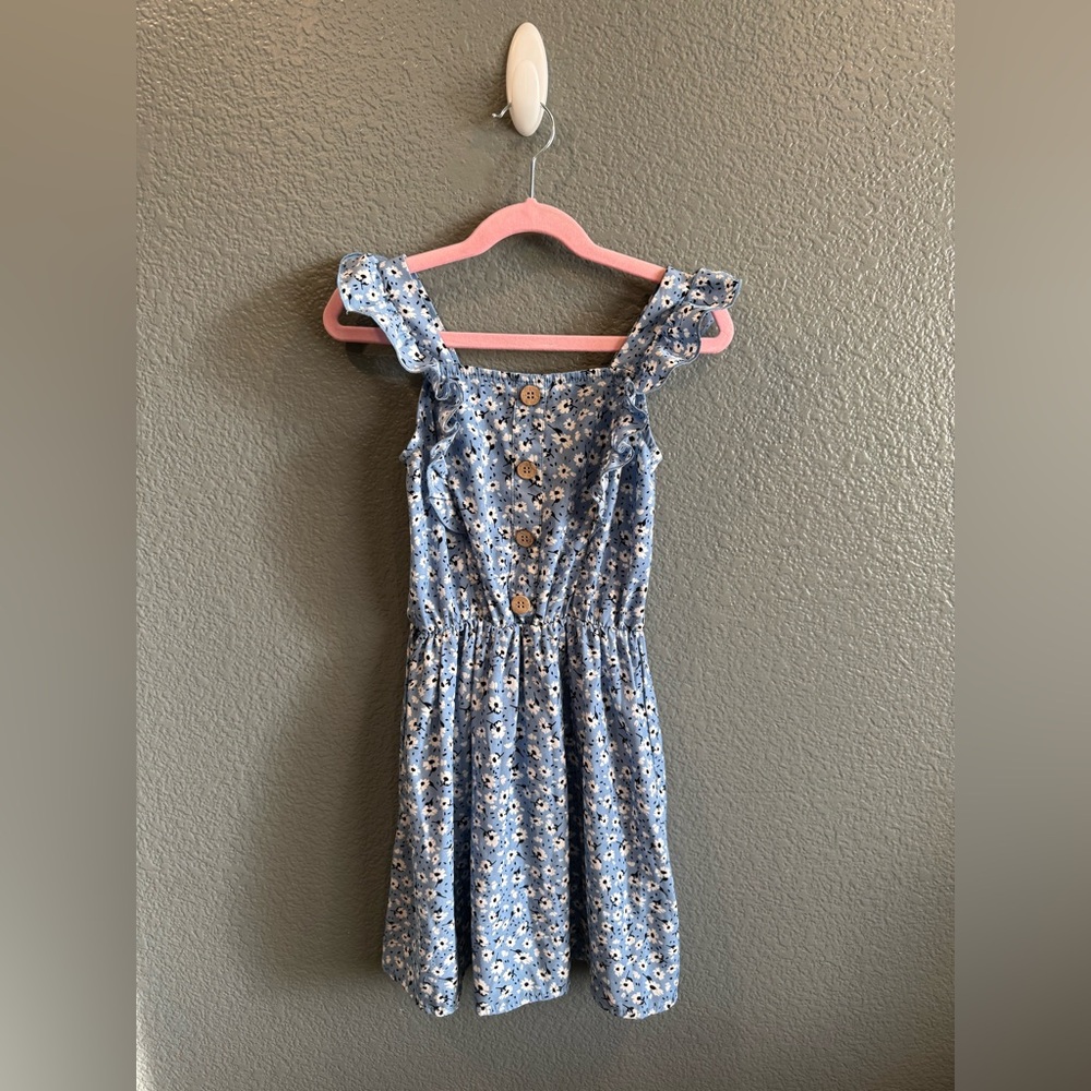Girls Blue Size 8 Lily Bleu Floral Flower Dress